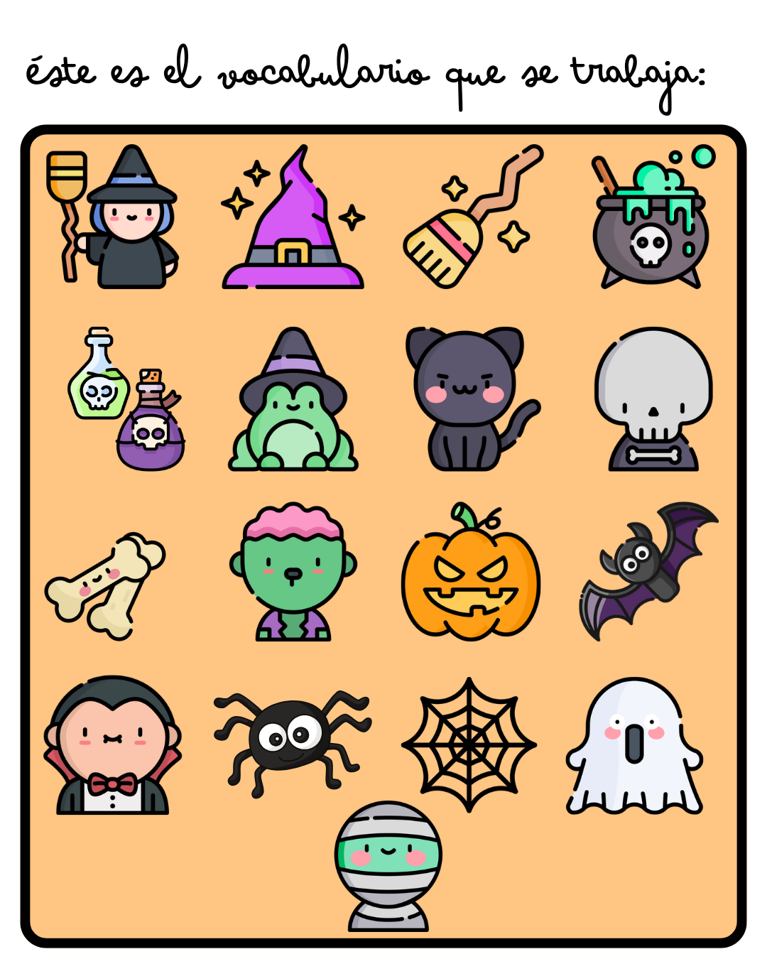 Librito de vocabulario: Halloween