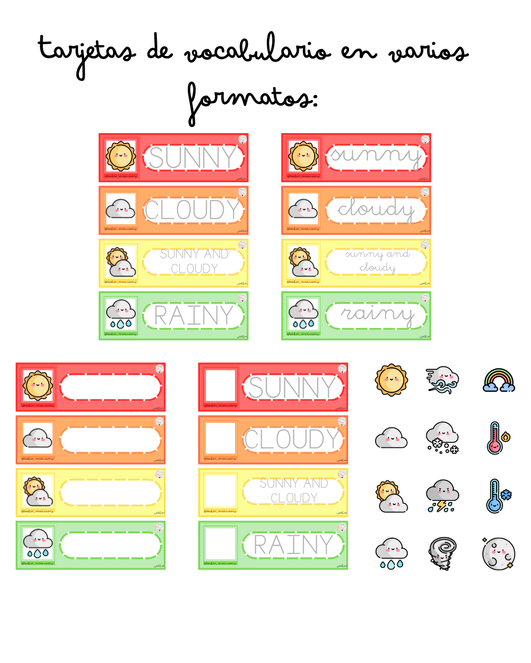 Vocabulary cards: Basic topics