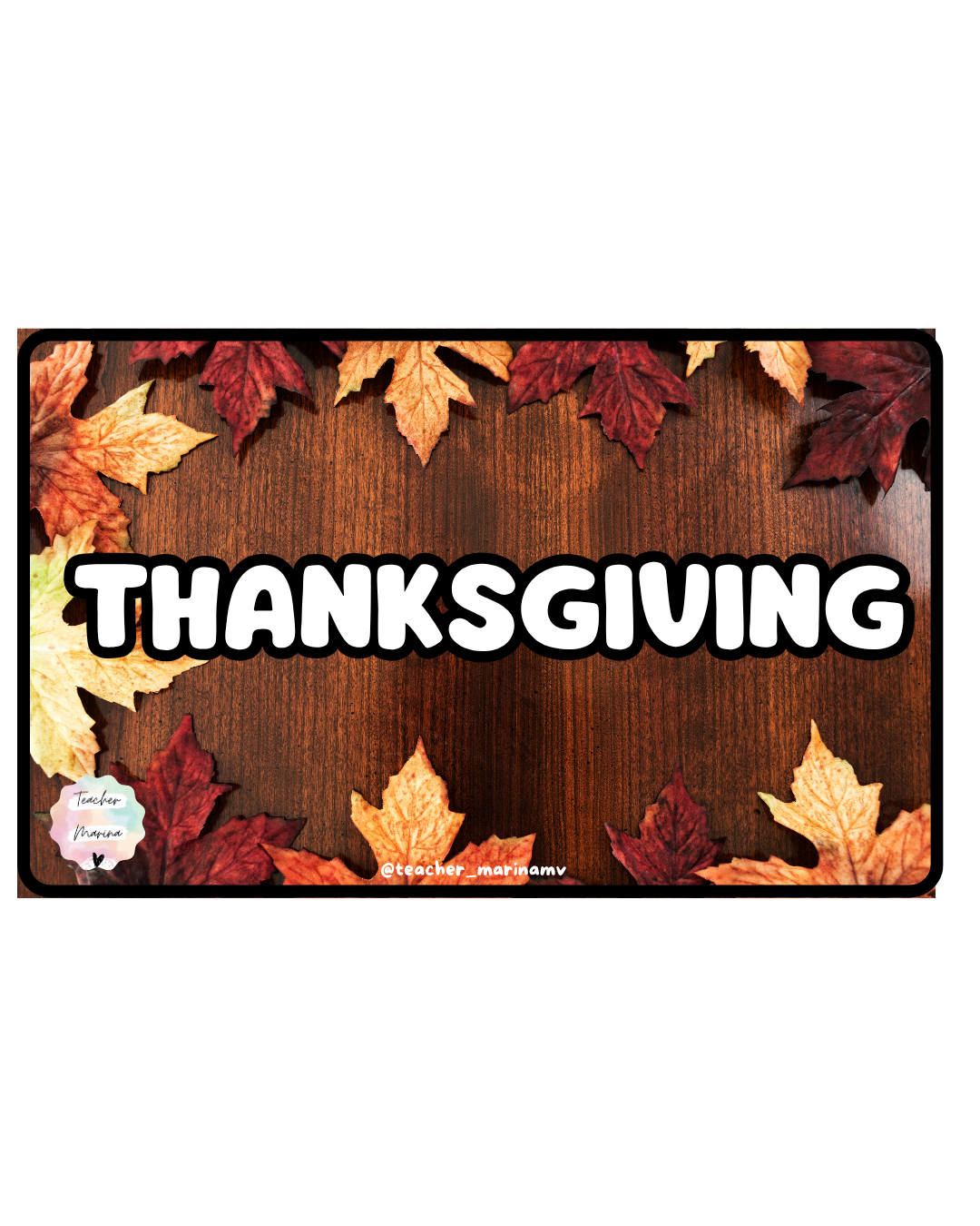 Librito de vocabulario: Thanksgiving