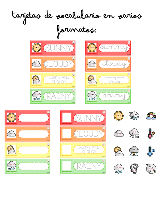 Vocabulary cards: Basic topics